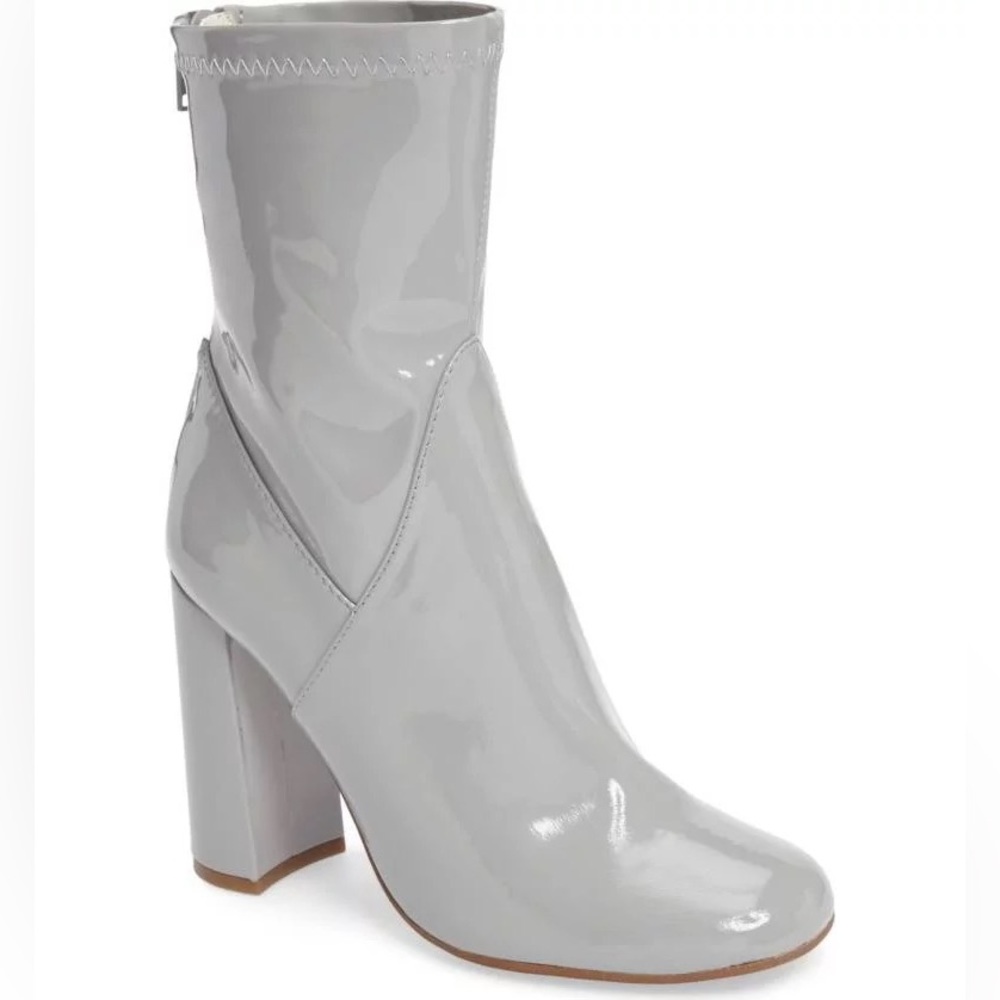 Tony Bianco stretch gray patent ankle boots 8